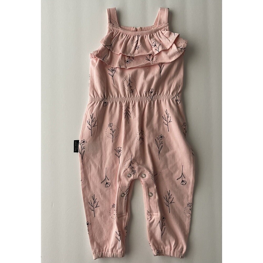 Tiny Tribe Romper Toddler Girls 6m 0 Pink Black Floral Jumpsuit Australia New